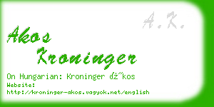 akos kroninger business card